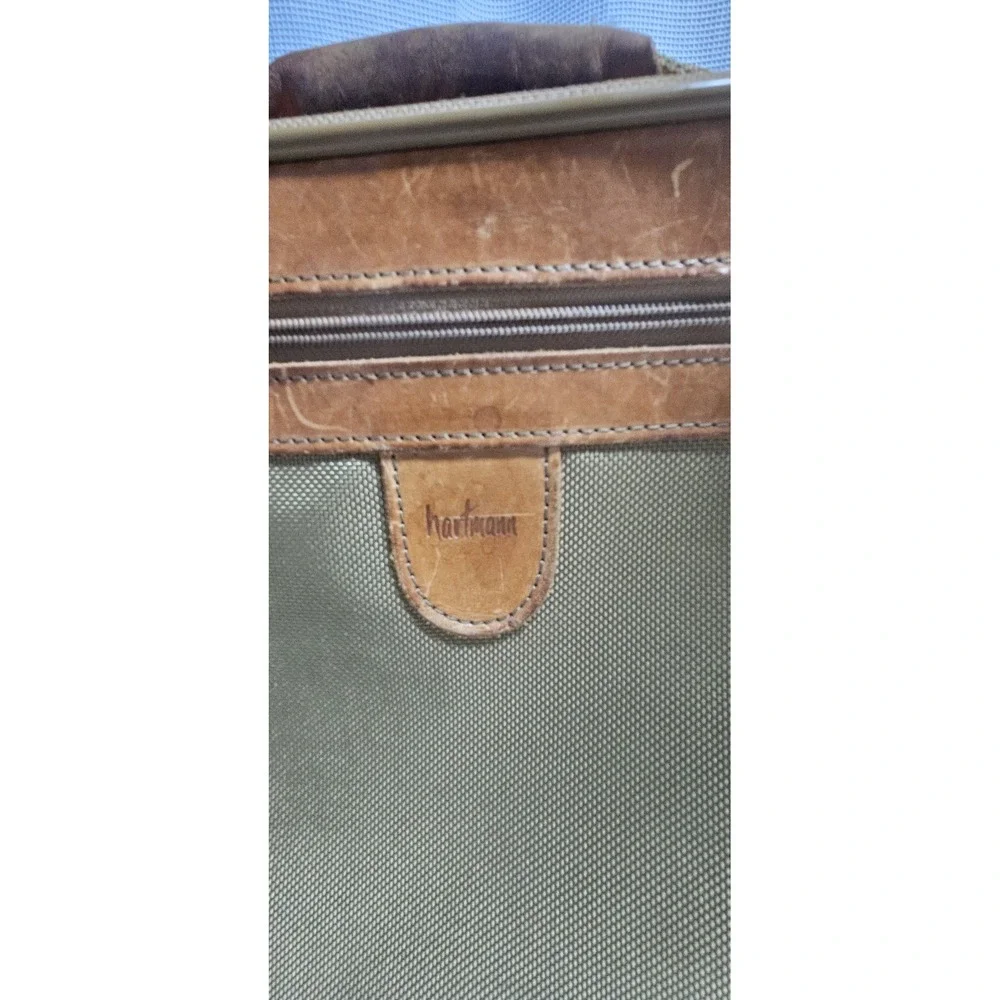 Vintage Hartmann leather tweed footed briefcase‎ w/shoulder strap